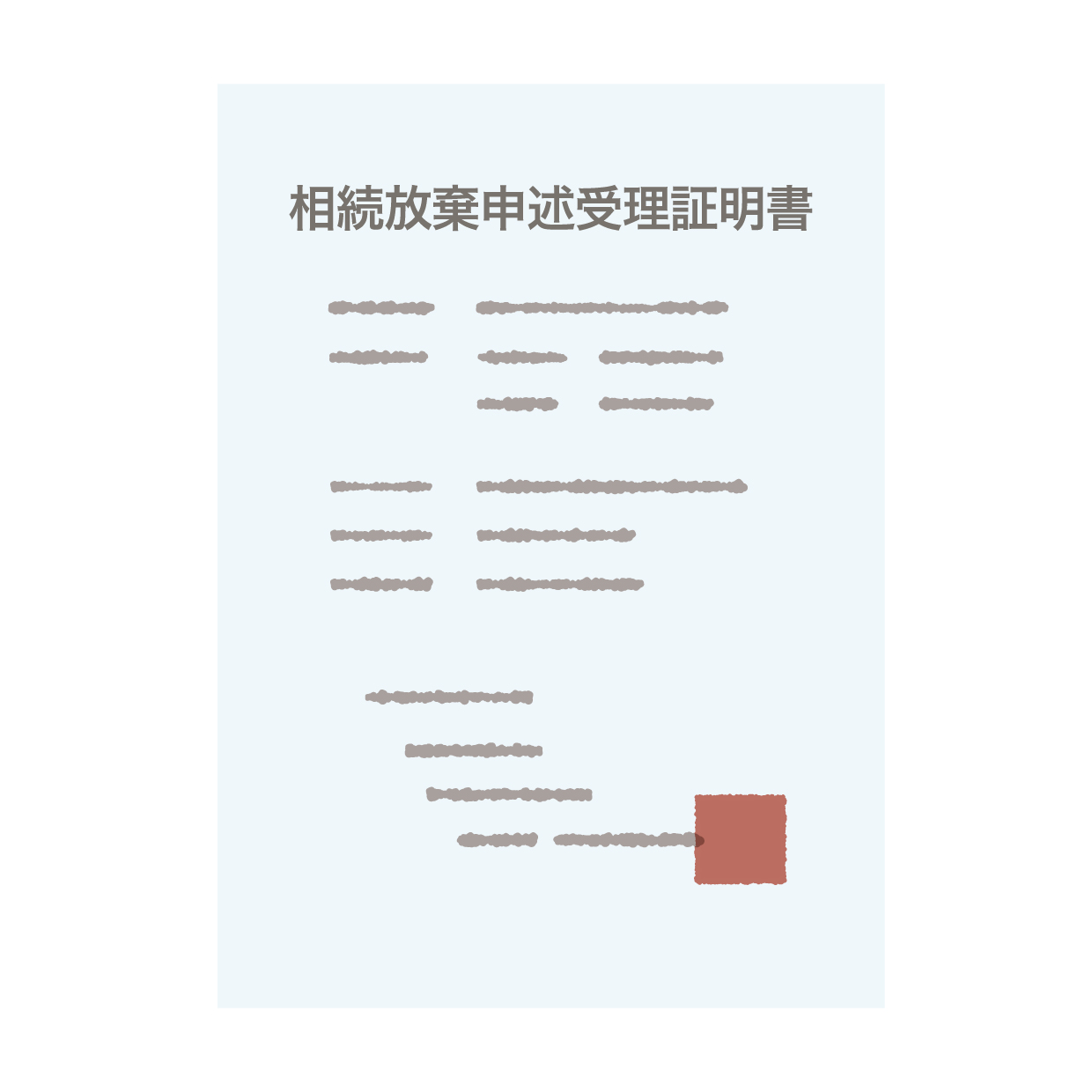 相続放棄申述受理証明書のイラスト